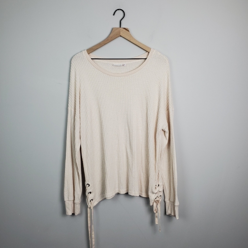 SO Cream Long Sleeve Top Blouse XL